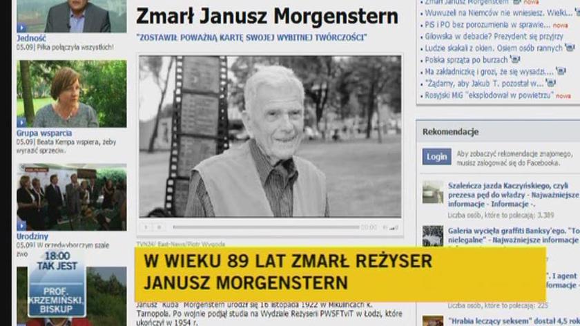 Wiesław Kot wspomina Janusza Morgensterna (TVN24)