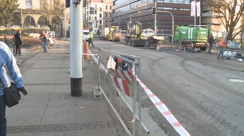 Wrocławska ulica Krupnicza w trakcie remontu