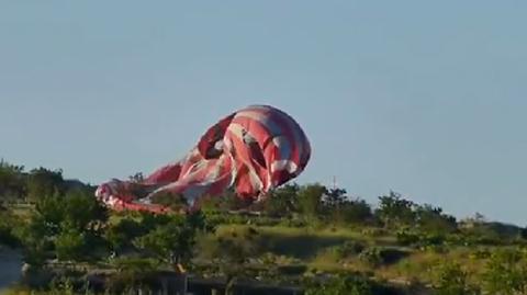 Wypadek balonu turystycznego. Nagranie amatorskie