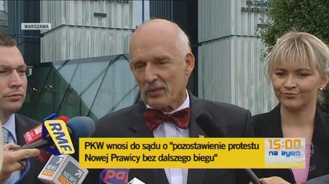 Wypowiedź Janusza Korwin-Mikkego przed wyrokiem SN (TVN24)