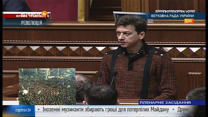 Wzywał do dymisji Janukowycza. Wyłączyli mu mikrofon