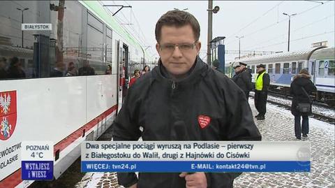 Z Białegostoku wyruszył specjalny pociąg (TVN24)