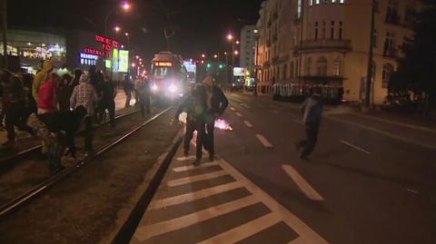 Zamieszki w Sosnowcu. W stronę policjantów poleciały kamienie