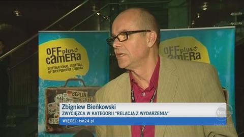 Zbigniew Bieńkowski o nagrodzie (TVN24)