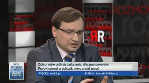 Zbigniew Ziobro ma coraz więcej wątpliwości nt. próby samobójczej prok. Przybyła (TVN24)