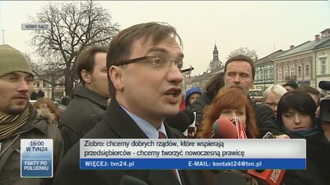 Zbigniew Ziobro o tym dlaczego przyjechał do Nowego Sącza (TVN24)
