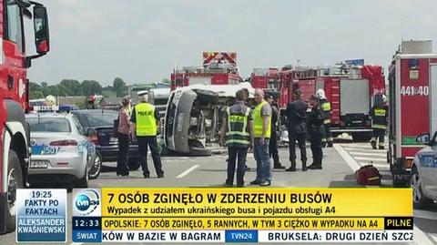 Zderzenie dwóch busów na autostradzie A4. Siedem osób nie żyje