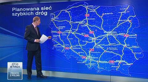 Zobacz sieć polskich autostrad (TVN24)