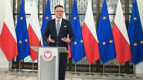 Sejm wraca po przerwie. Fragment konferencji marszałka