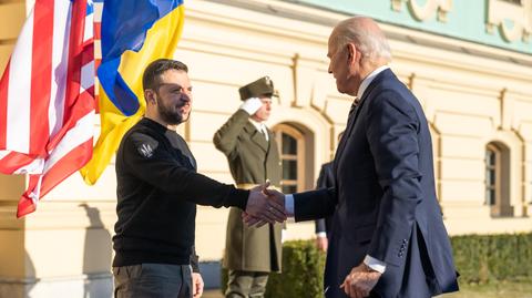 Joe Biden przybył do Kijowa. Nagranie opublikowane przez prezydenta Zełenskiego