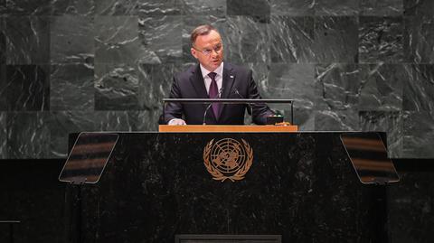 Andrzej Duda przemawiał podczas debaty generalnej 78. sesji Zgromadzenia Ogólnego ONZ