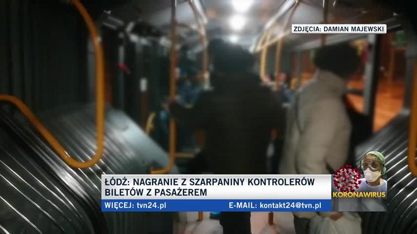 Łódź: Szarpanina kontrolerów w autobusie