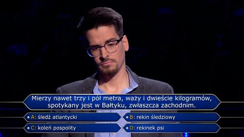 Pytanie za 75 tysięcy złotych w programie "Milionerzy". Dotyczyło ryby żyjącej w Bałtyku