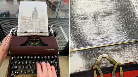 "Rysuje" za pomocą maszyny do pisania. Stworzył tak m.in. "Mona Lisę"