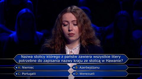 Pytanie o stolice w "Milionerach". Było warte 2000 złotych