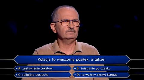 Pytanie w "Milionerach" o kolację