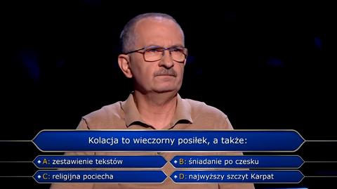 Pytanie w "Milionerach" o kolację