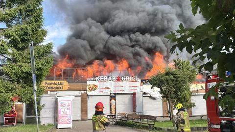 Pożar pawilonu handlowego we Władysławowie (Pomorskie)