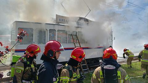 Pożar zabytkowego tramwaju w Bydgoszczy