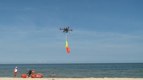 Dron na plaży w Międzyzdrojach 