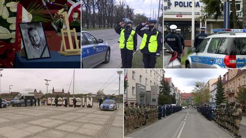 Police pay homage to a fallen officer Michał Kędzierski