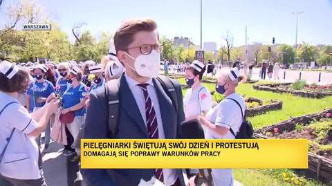 Polish nurses protest in central Warsaw
