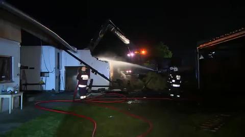 Firefighters had to tackle the huge flames at night