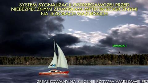 Animacja systemu sygnalizacji ostrzegawczej na Mazurach/RZGW w Warszawie