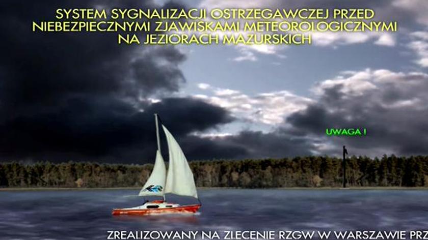 Animacja systemu sygnalizacji ostrzegawczej na Mazurach/RZGW w Warszawie