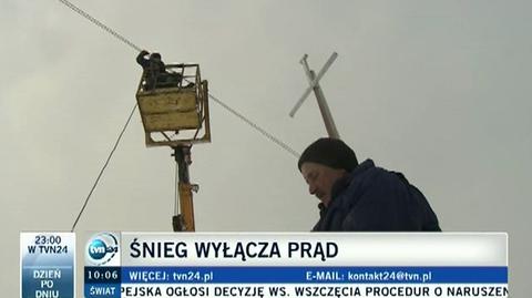 Awarie sieci energetycznej na południu Polski (TVN24)
