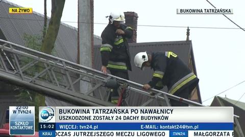 Bukowina Tatrzańska po nawałnicy. Mieszkańcy liczą straty, a strażacy usuwają uszkodzenia
