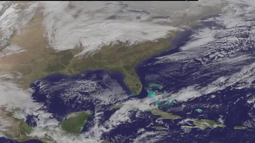 Burza śnieżna widoczna z satelity