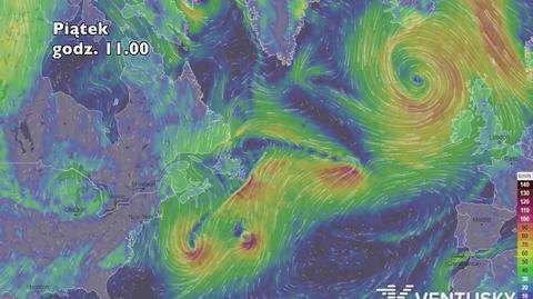 Burza tropiklana Maria na Oceanie Atlantyckim (ventusky.com)