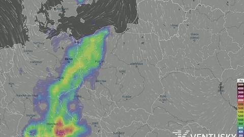 Burze nad Polską w najbliższych dniach (ventusky.com)