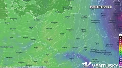 Prognozowana temperatura w dniach 5.02-9.02