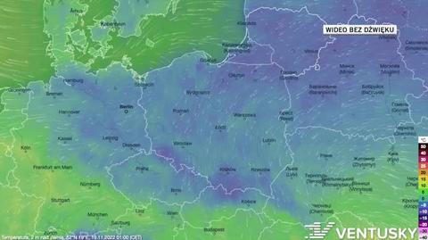 Prognozowana temperatura w dniach 19-23.11