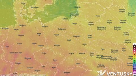 Prognozowana temperatura w kolejnych dniach