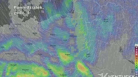 Opady w ciągu najbliższych pięciu dni (Ventusky.com) | wideo bez dźwięku