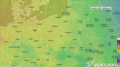 Prognozowana temperatura w dniach 20-24.10