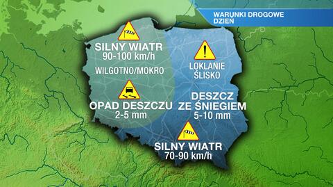 Warunki drogowe w poniedziałek 17.01