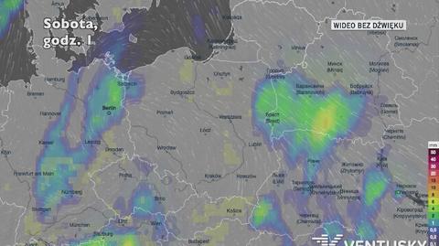 Prognozowane opady w ciągu najbliższych dni (Ventusky.com)