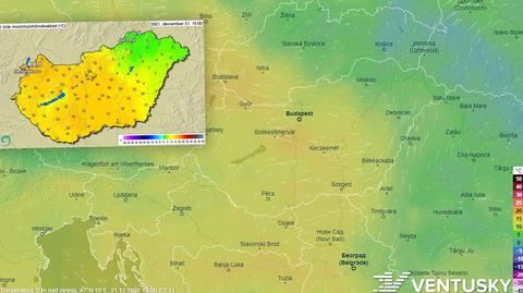 Temperatura na Węgrzech 31 grudnia 2021 roku