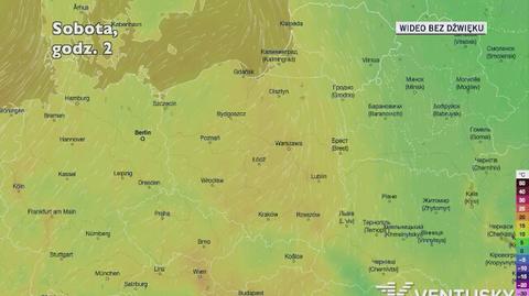 Prognozowana temperatura w najbliższych dniach (Ventusky.com)