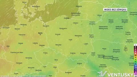 Prognozowana temperatura do końca października