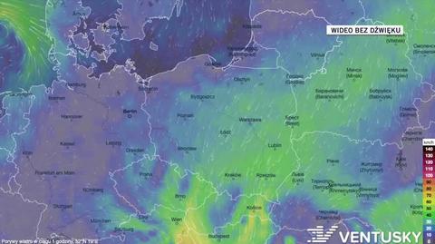 Prognozowane porywy wiatru w kolejnych dniach