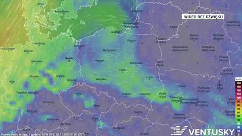 Prognoza porywów wiatru w dniach 02-06.11