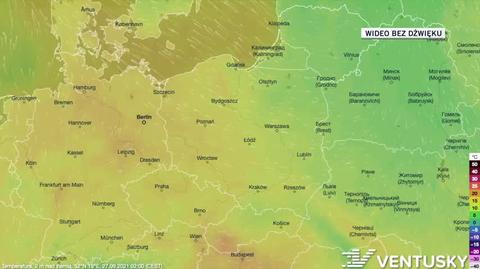 Prognozowana temperatura w ciągu kolejnych dni