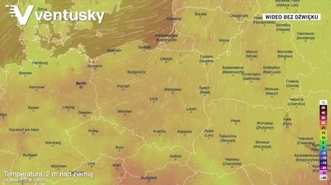 Prognozowana temperatura w kolejnych dniach