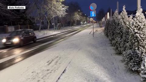 Śnieg spadł w Białej Podlaskiej