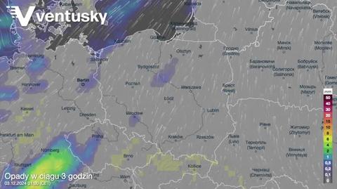 Prognozowane opady w kolejnych dniach